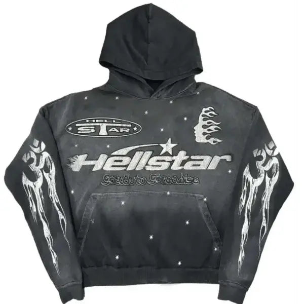 Black Hellstar Studios Racer Vintage Hoodie [Capsule 9]
