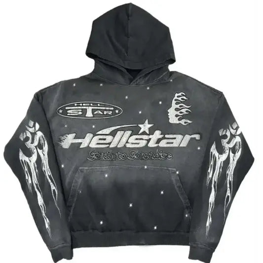 Black Hellstar Studios Racer Vintage Hoodie [Capsule 9]