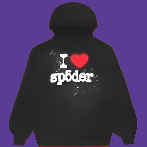 Sp5der I Heart SP5 Souvenir Hoodie 'Black'