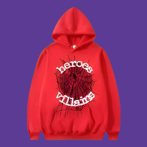 Sp5der x Heroes And Villains Hoodie 'RED'